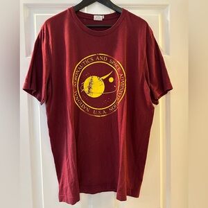 Men's maroon heather NASA tee, XL
